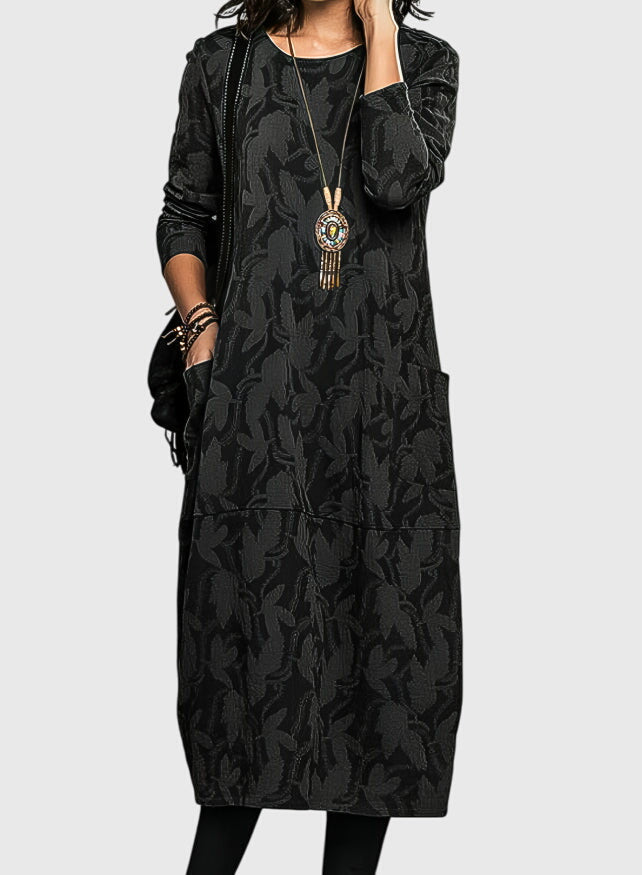 Valantomode | Chic Round-Neck Dress Perfect for Everyday Wear