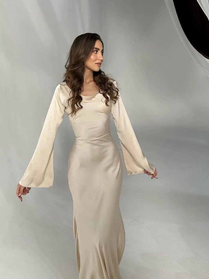 Valantomode | Long Sleeve Maxi Dress for Effortless Timeless Style