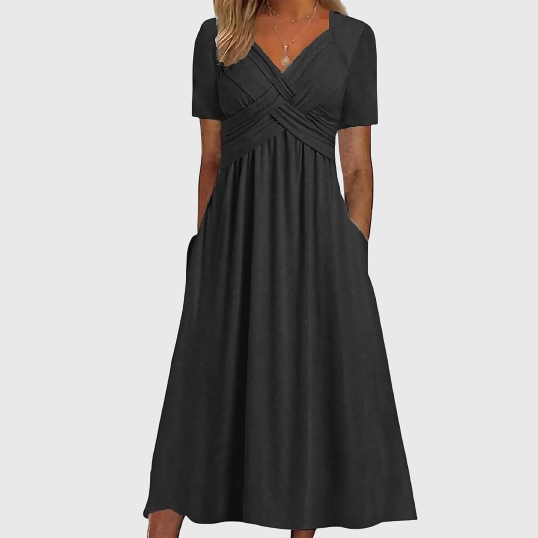 Valantomode | Stylish Midi Dress with Tummy Control for Effortless Elegance