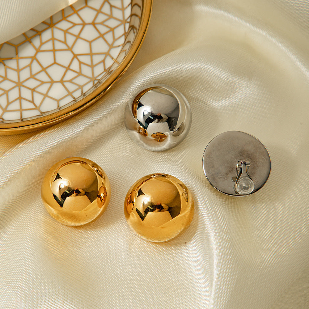 Valantomode | Heavyweight Plated Spherical Orb Earrings for Women