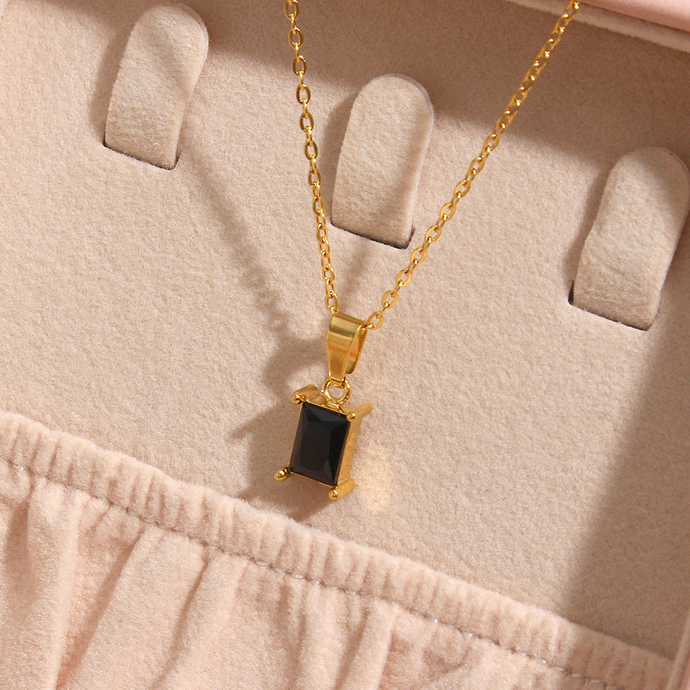 Valantomode | Plated Natalie Necklace with Geometric Prismatic Architecture and Refractive Assets