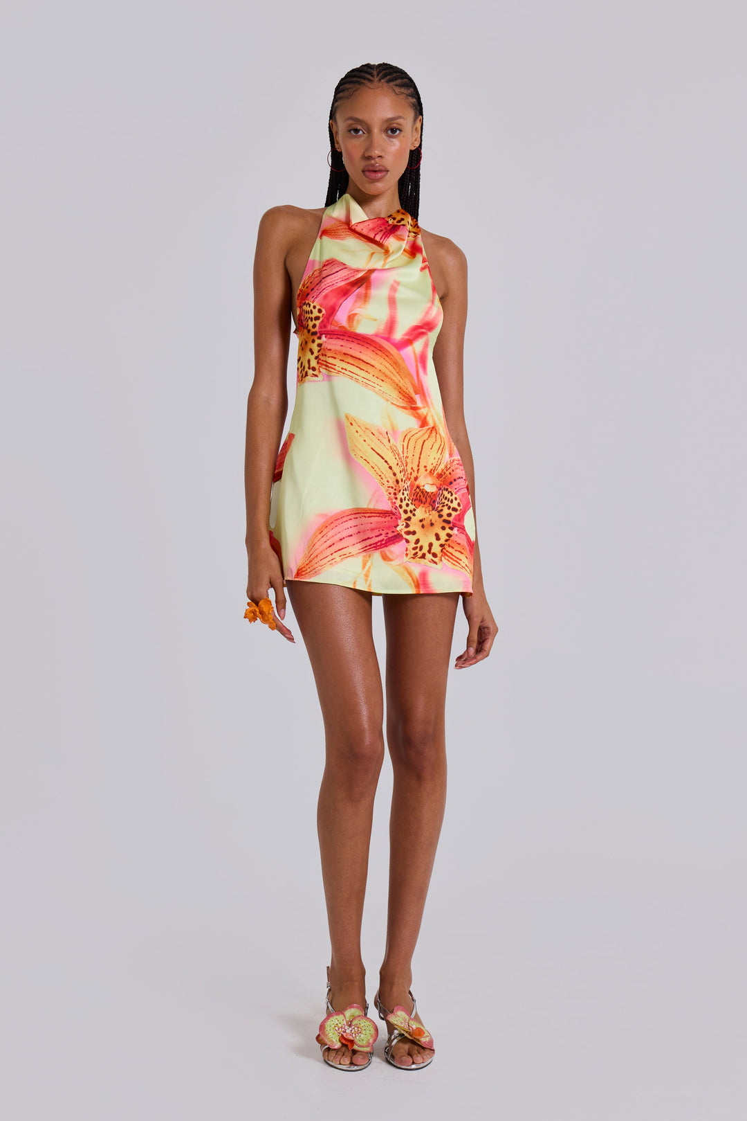 Valantomode | Chic Backless Mini Dress with Floral Accents for Parties