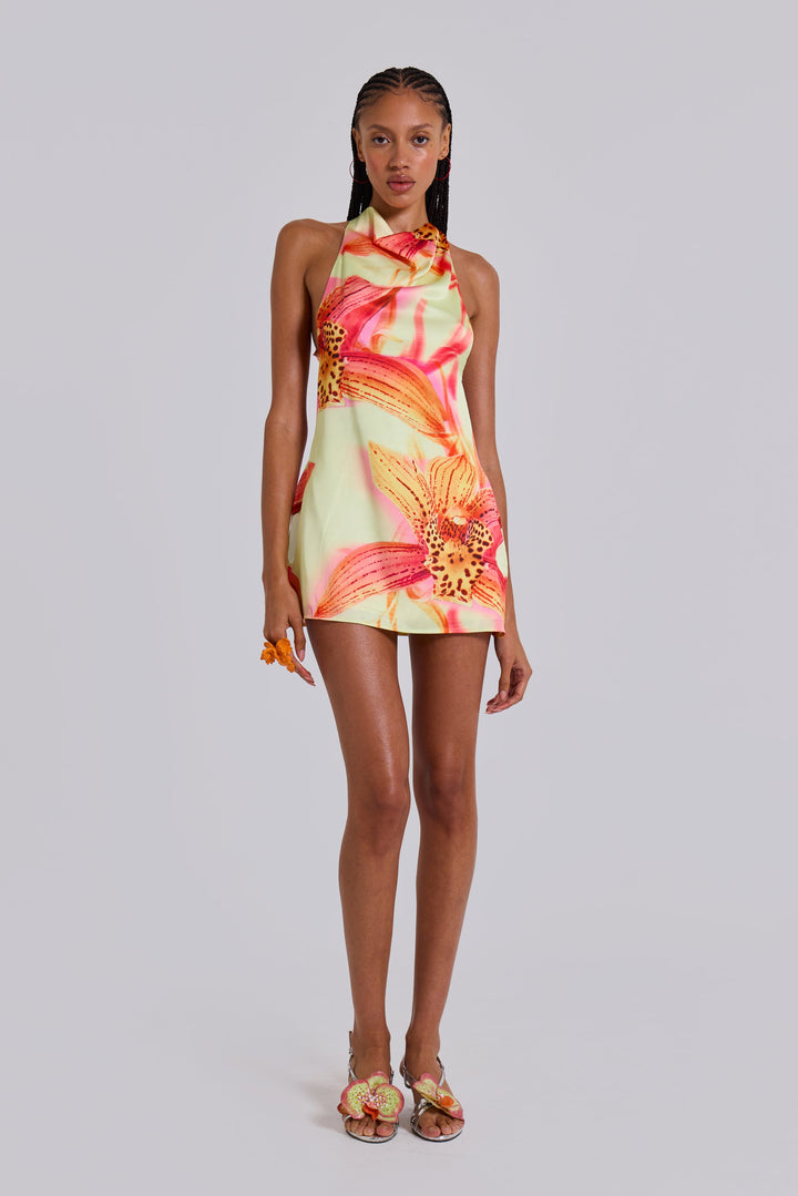 Valantomode | Chic Backless Mini Dress with Floral Accents for Parties