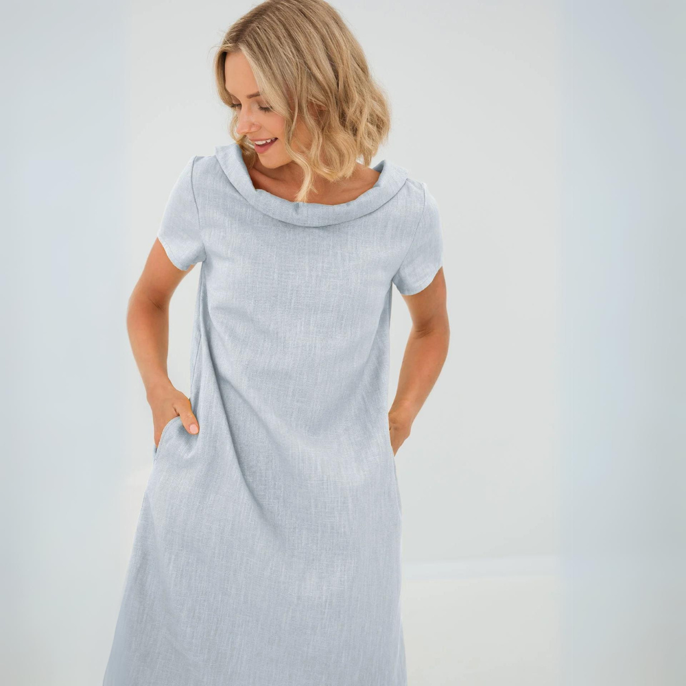Valantomode | Stylish Linen Dress with Pockets for Everyday Wear