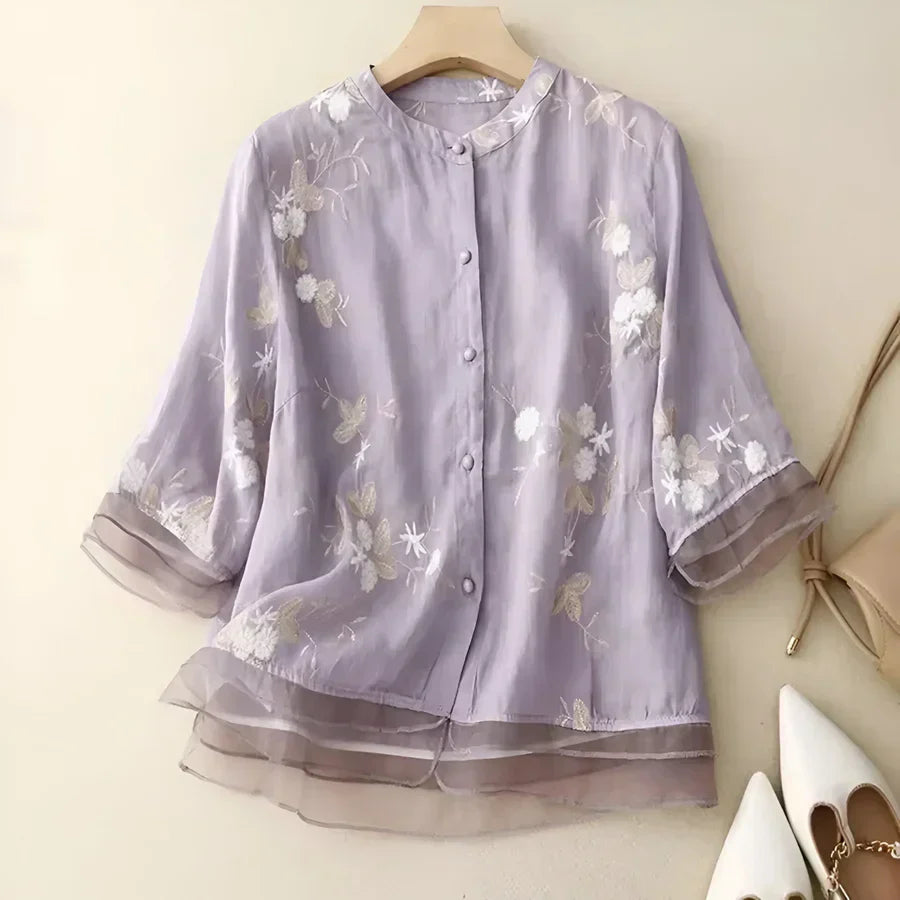 Valantomode | Blouse with Lightweight Cotton Fabric