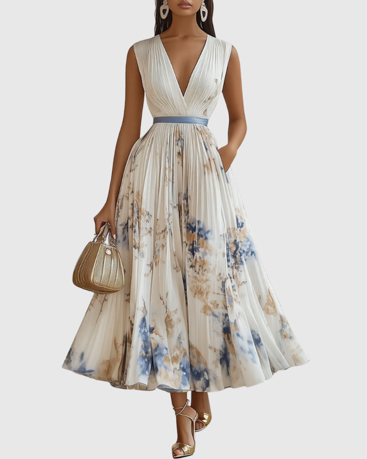 Valantomode | Stylish Pleated Maxi Dress for Effortless Elegance
