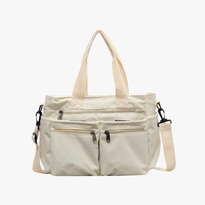 Valantomode | Velvet Ribbed Garrison – Premium Corduroy Water-Resistant Business Tote & Book Bag