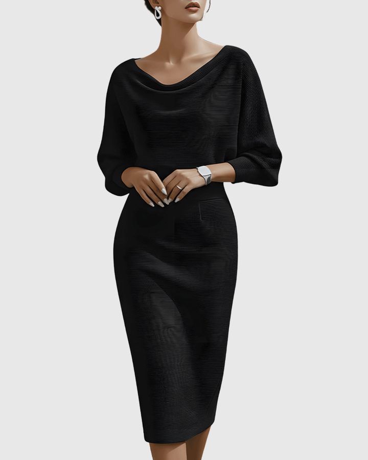 Valantomode | Stylish White Batwing Midi Dress for Women’s Fashion