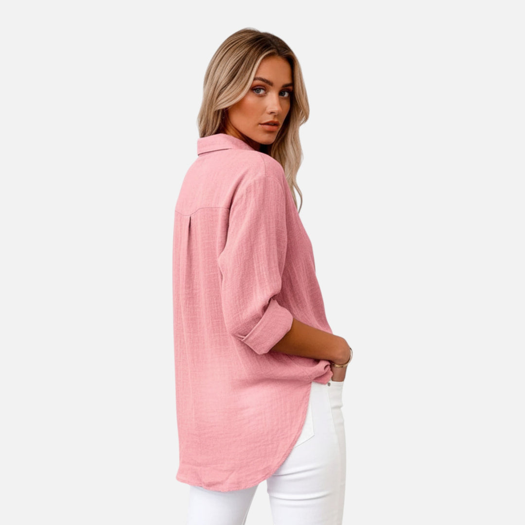 Valantomode | Women’s Chic Linen Button-Down Blouse