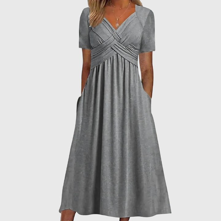 Valantomode | Stylish Midi Dress with Tummy Control for Effortless Elegance