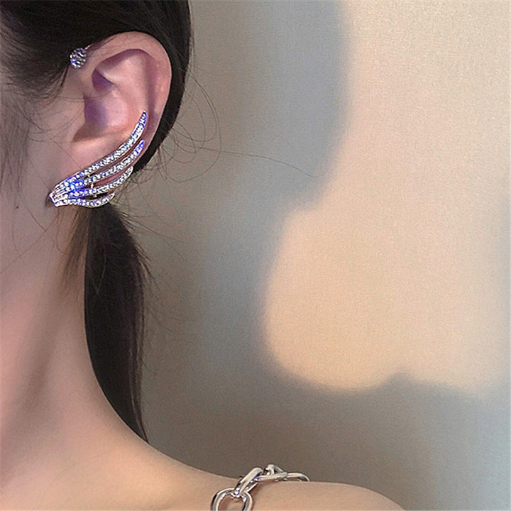 Valantomode | Heavyweight Silver Plated Wing Motif Earrings for Women