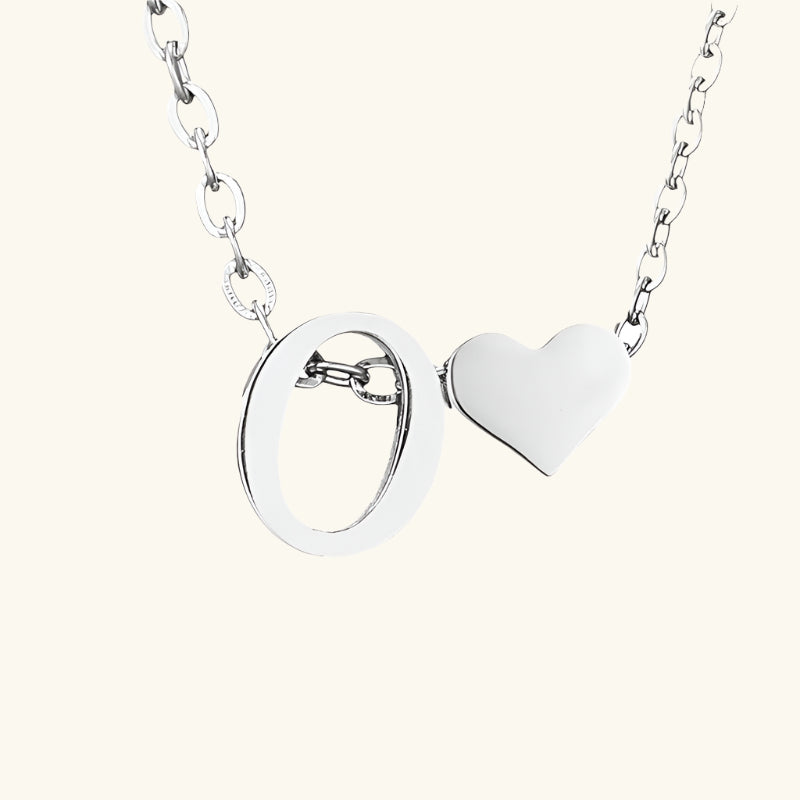 Valantomode | Plated Initial and Heart Charm Necklace for Women