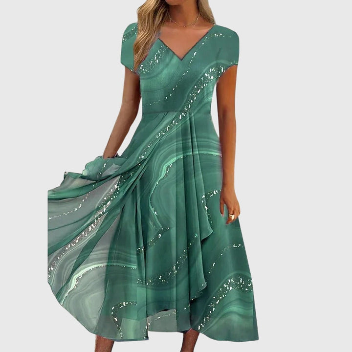 Valantomode | Chic Flowing Midi Dress for Effortless Style