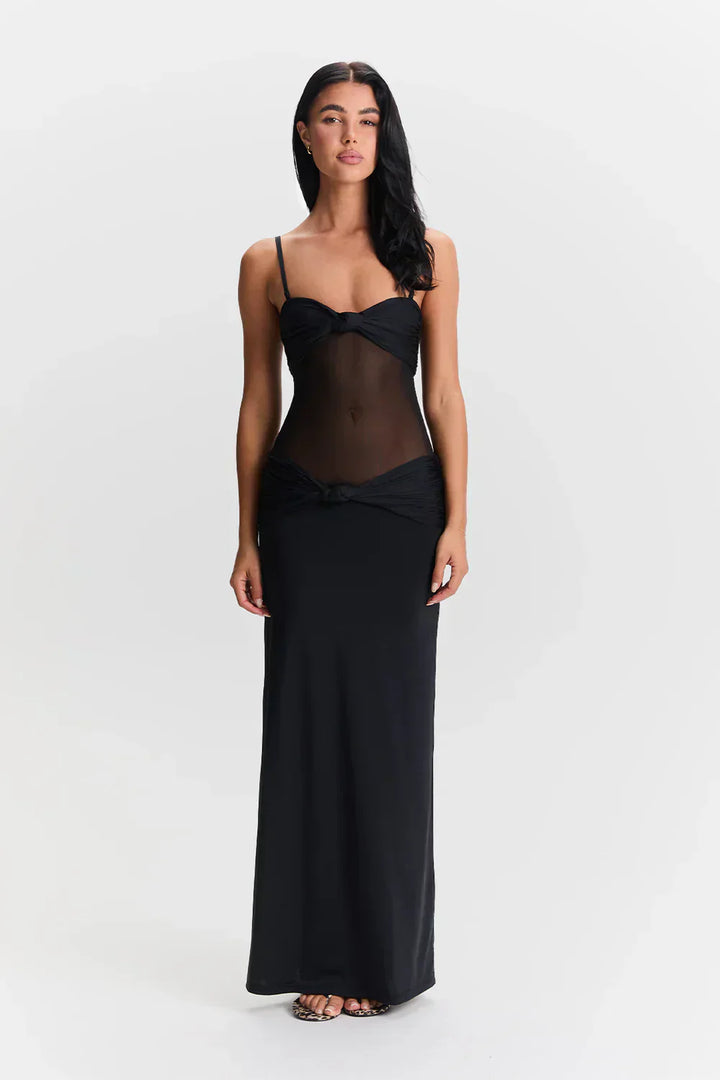 Valantomode | Chic Strapless Mesh Dress for Effortless Elegance