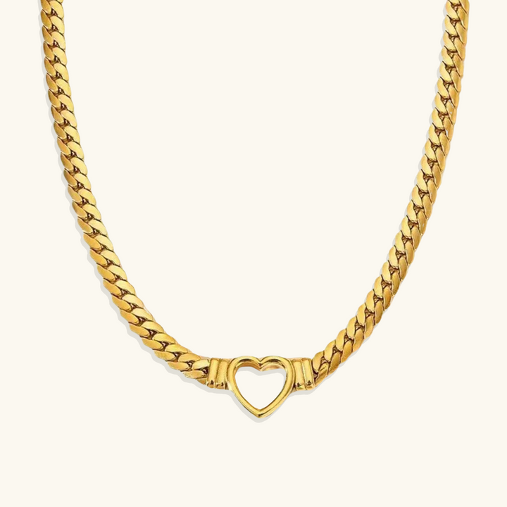 Valantomode | Gold Plated Bold Heart Necklace for Women