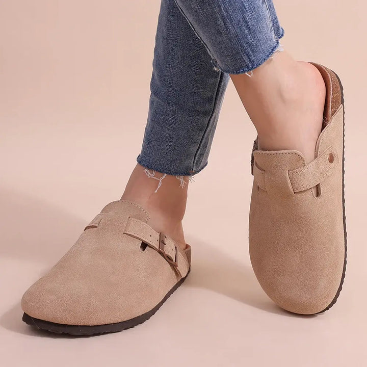 Valantomode | Women's Mule Slippers - Adjustable Buckle Comfort