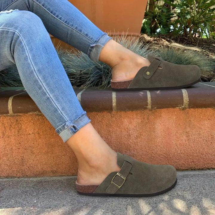 Valantomode | Women's Mule Slippers - Adjustable Buckle Comfort