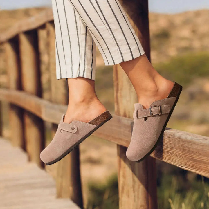 Valantomode | Women's Mule Slippers - Adjustable Buckle Comfort
