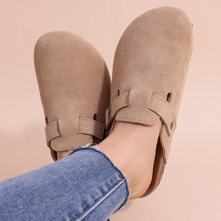 Valantomode | Women's Mule Slippers - Adjustable Buckle Comfort
