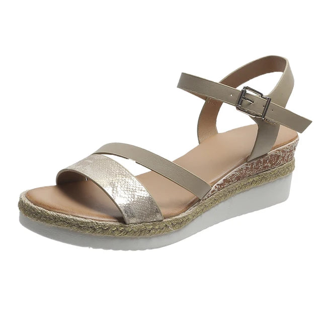Valantomode | Women's Adjustable Wedge Sandals - Stylish Comfort Heels