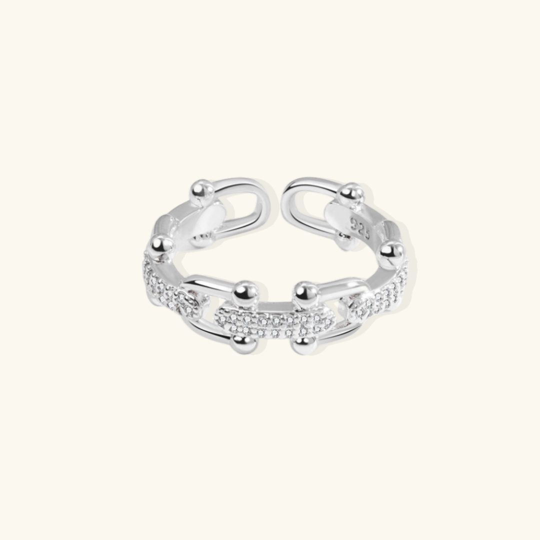 Valantomode | Gold Plated Interwoven Diamond Ring for Women