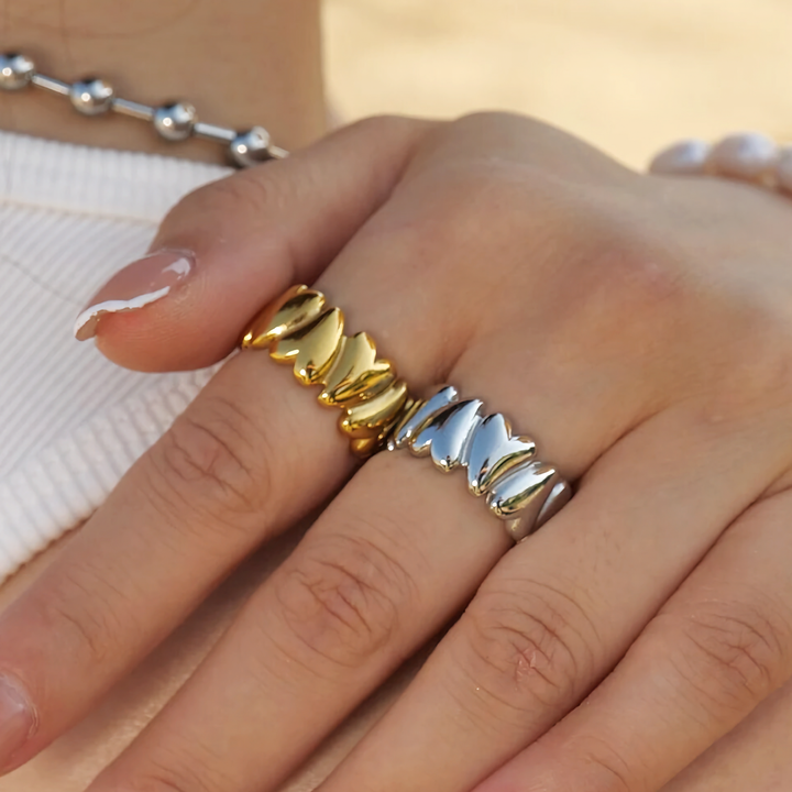 Valantomode | Plated Intertwined Sculptural Open-Ended Ring for Women