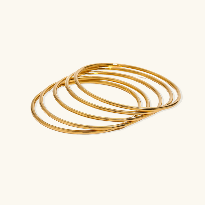 Valantomode | Gold Plated Intertwined Bangle Set for Women