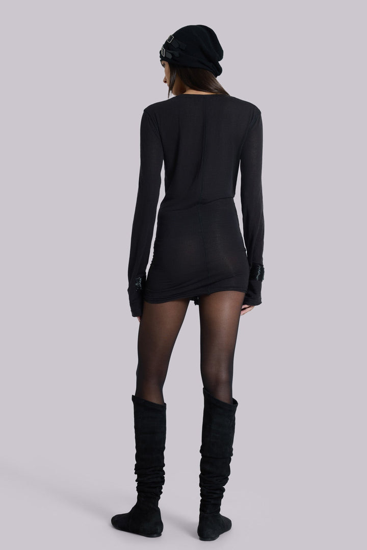 Valantomode | Chic Black Mini Dress for Stylish Nights Out