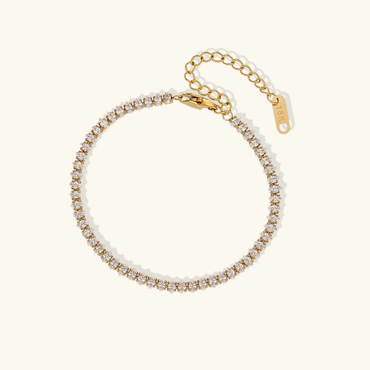 Valantomode | Plated Audrey Tennis Bracelet with Serial Refractive Assets and Linear Architecture