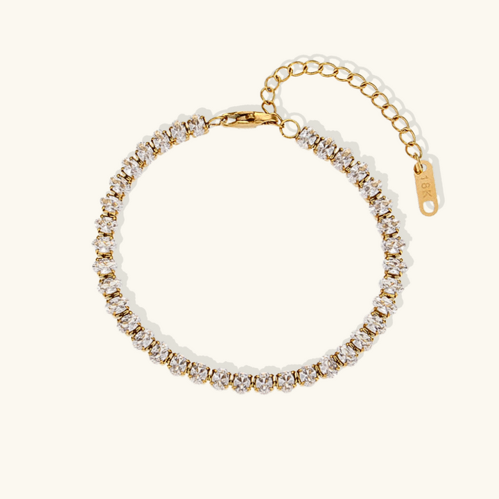 Valantomode | Plated Audrey Tennis Bracelet with Serial Refractive Assets and Linear Architecture
