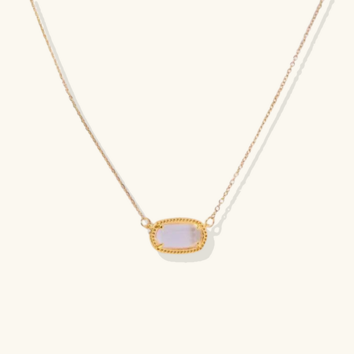Valantomode | Plated Aura Birthstone Necklace with Prismatic Structural Geometry