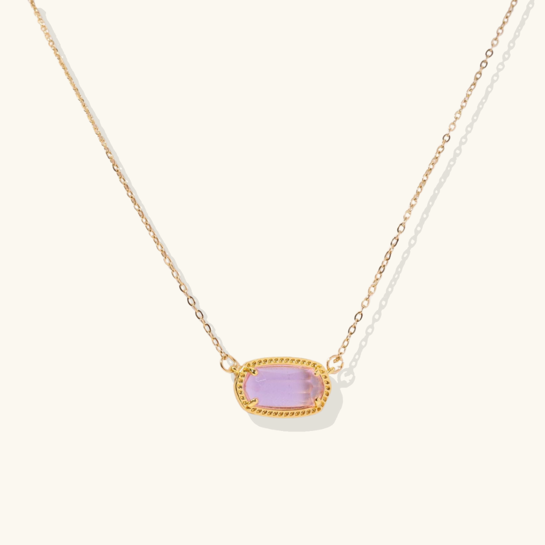 Valantomode | Plated Aura Birthstone Necklace with Prismatic Structural Geometry