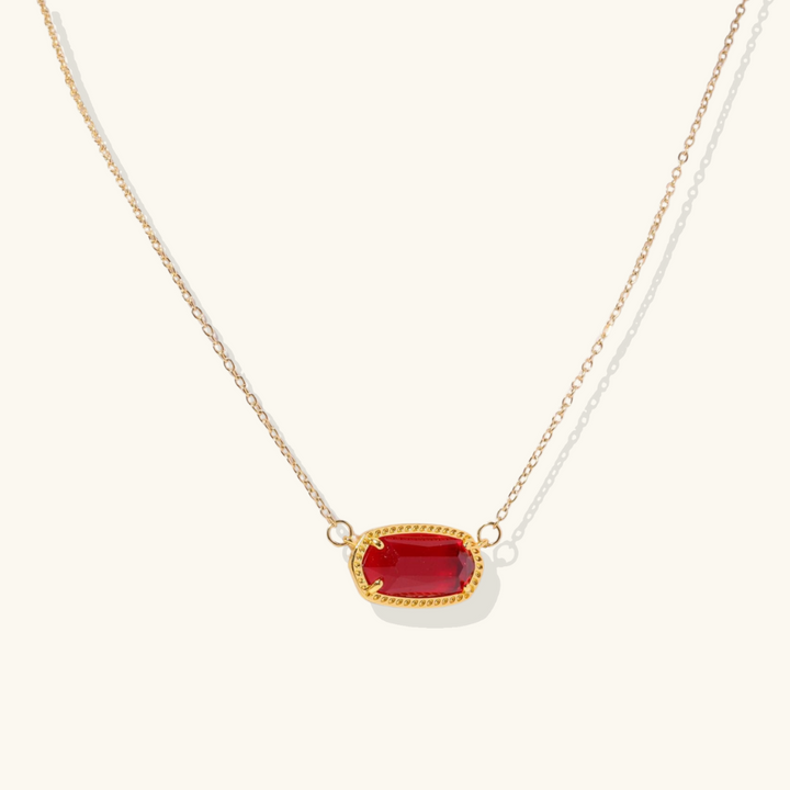 Valantomode | Plated Aura Birthstone Necklace with Prismatic Structural Geometry