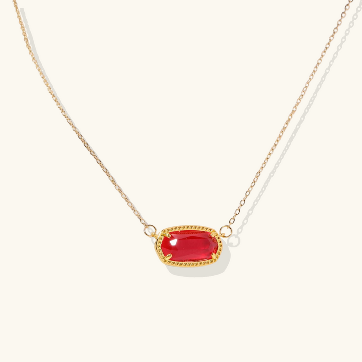 Valantomode | Plated Aura Birthstone Necklace with Prismatic Structural Geometry