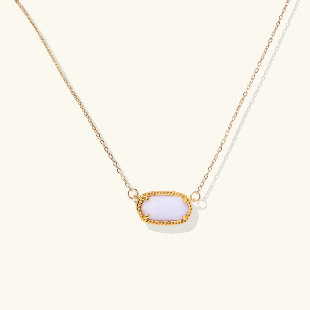 Valantomode | Plated Aura Birthstone Necklace with Prismatic Structural Geometry