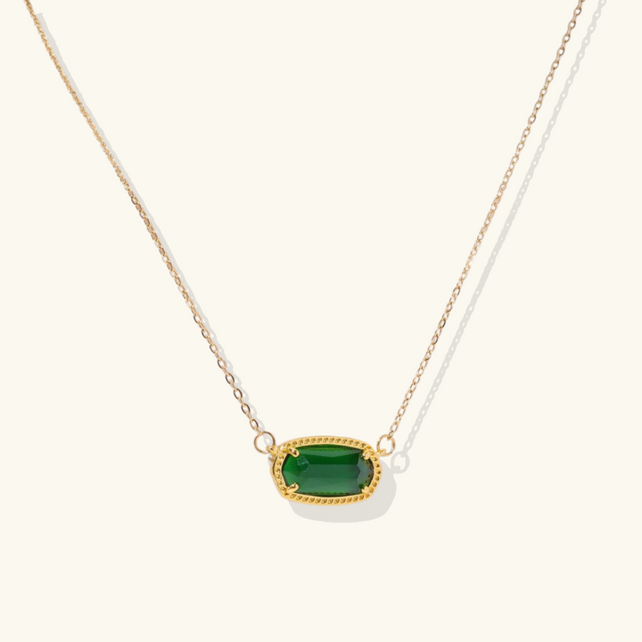 Valantomode | Plated Aura Birthstone Necklace with Prismatic Structural Geometry