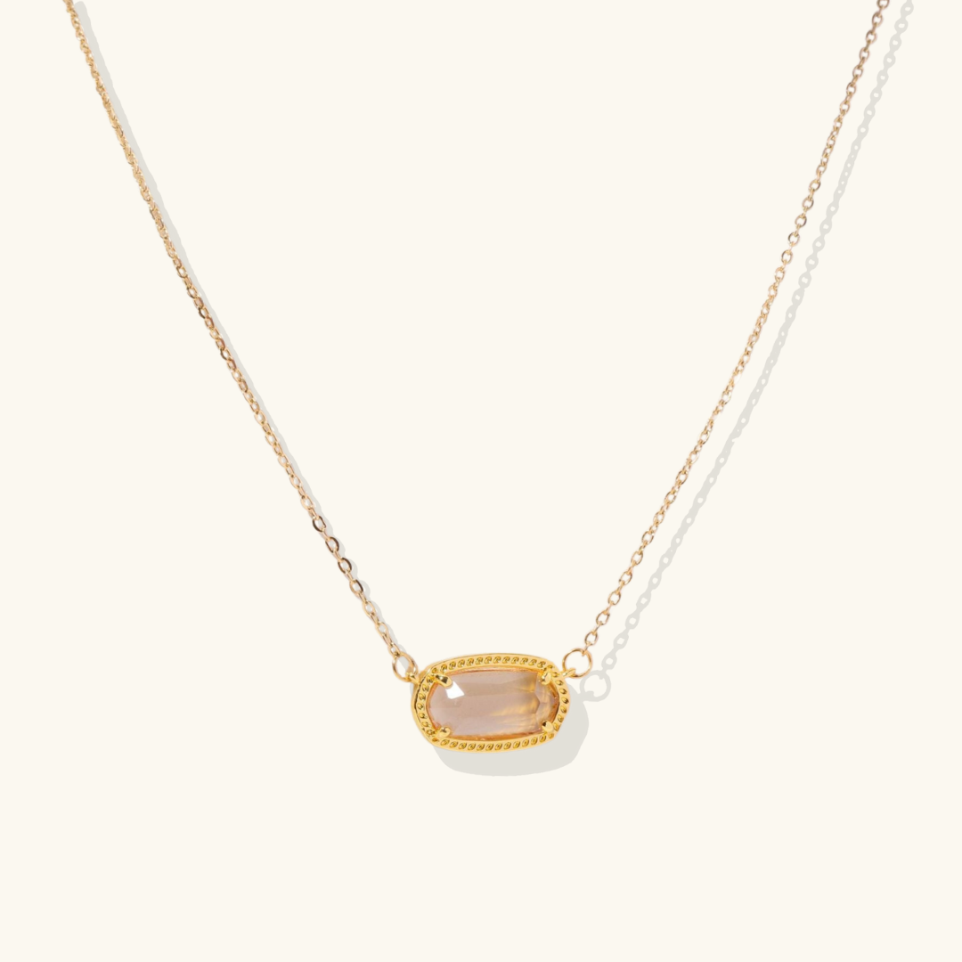 Valantomode | Plated Aura Birthstone Necklace with Prismatic Structural Geometry