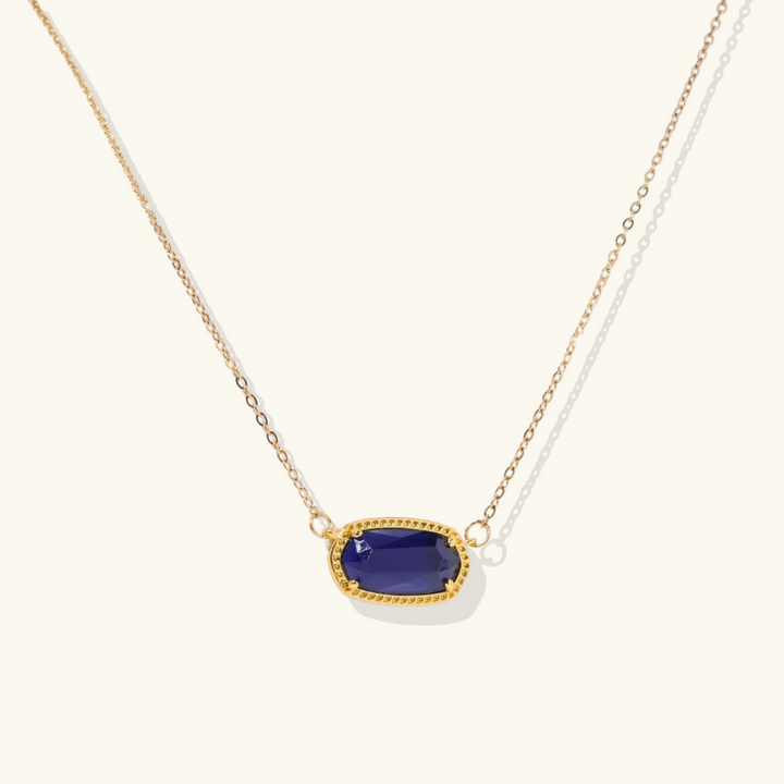 Valantomode | Plated Aura Birthstone Necklace with Prismatic Structural Geometry