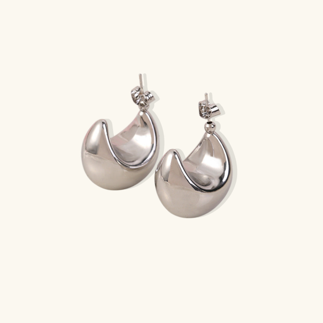 Valantomode | Plated Volumetric Dome Earrings for Women