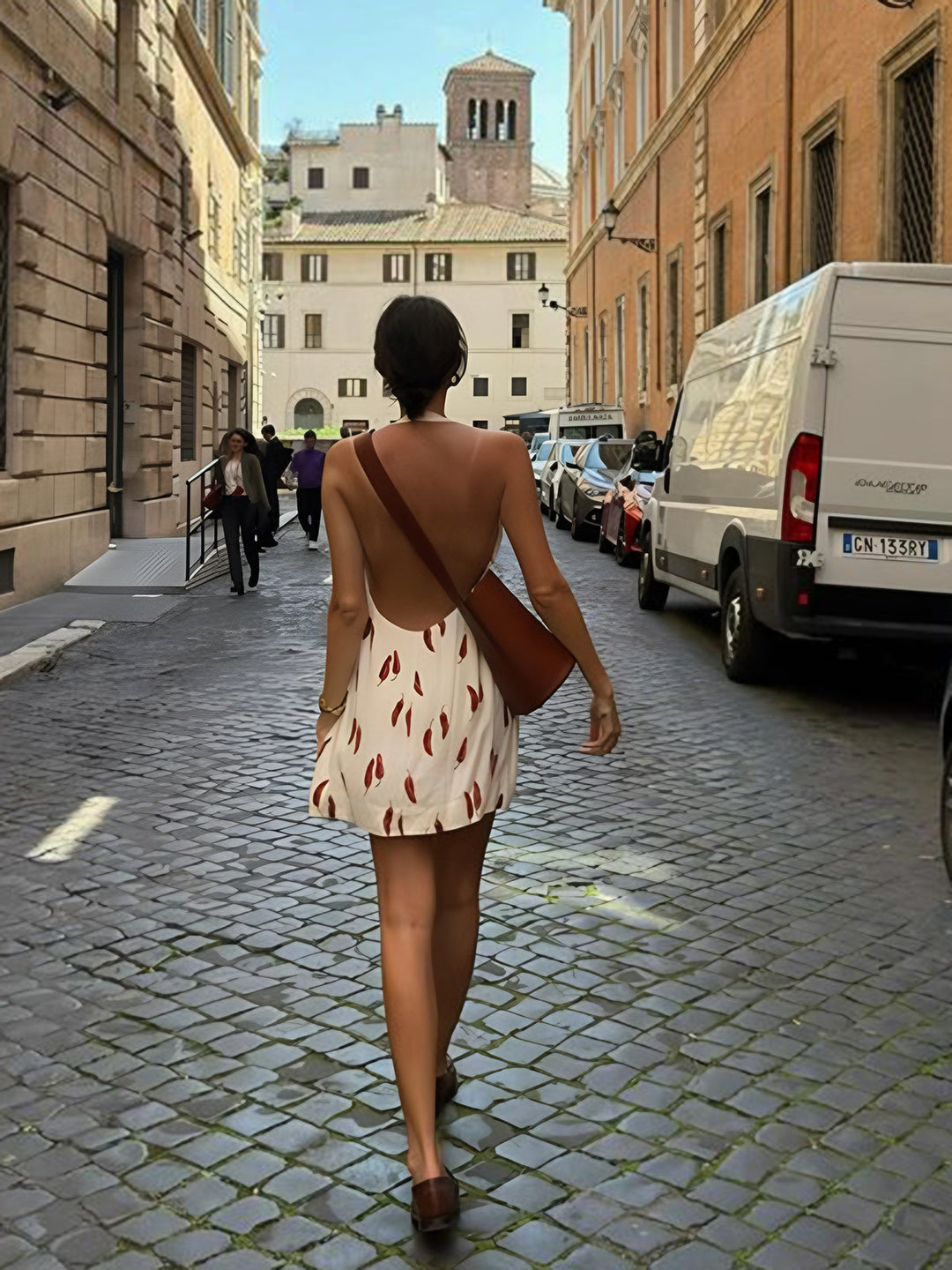 Valantomode | Chili Pepper Print Mini Dress for Trendy Style