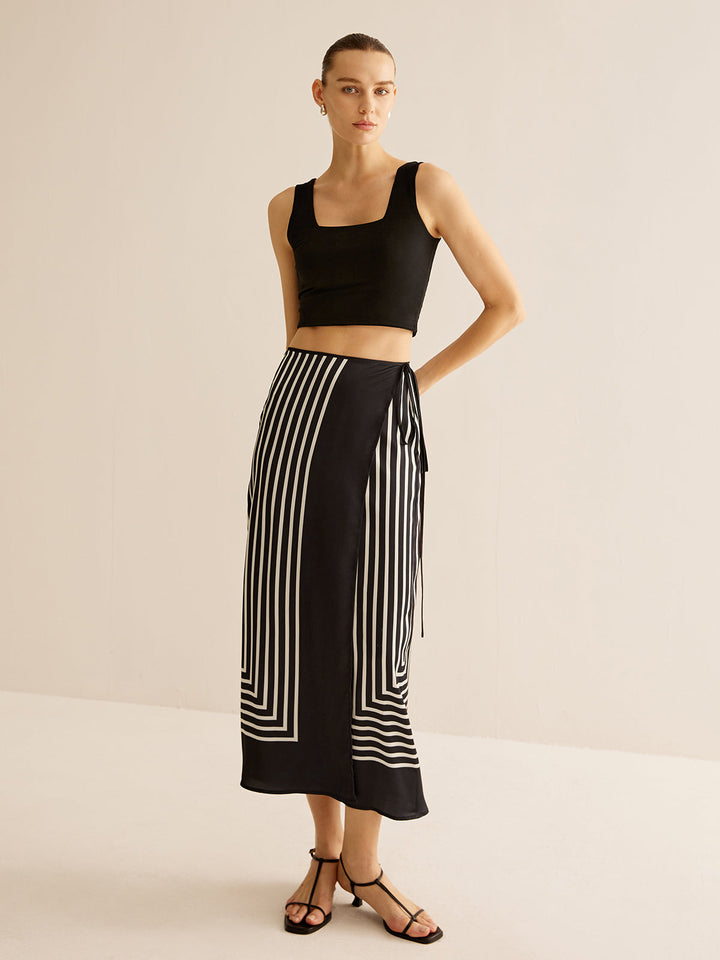 Valantomode | Striped Maxi Skirt for Effortless Style and Comfort
