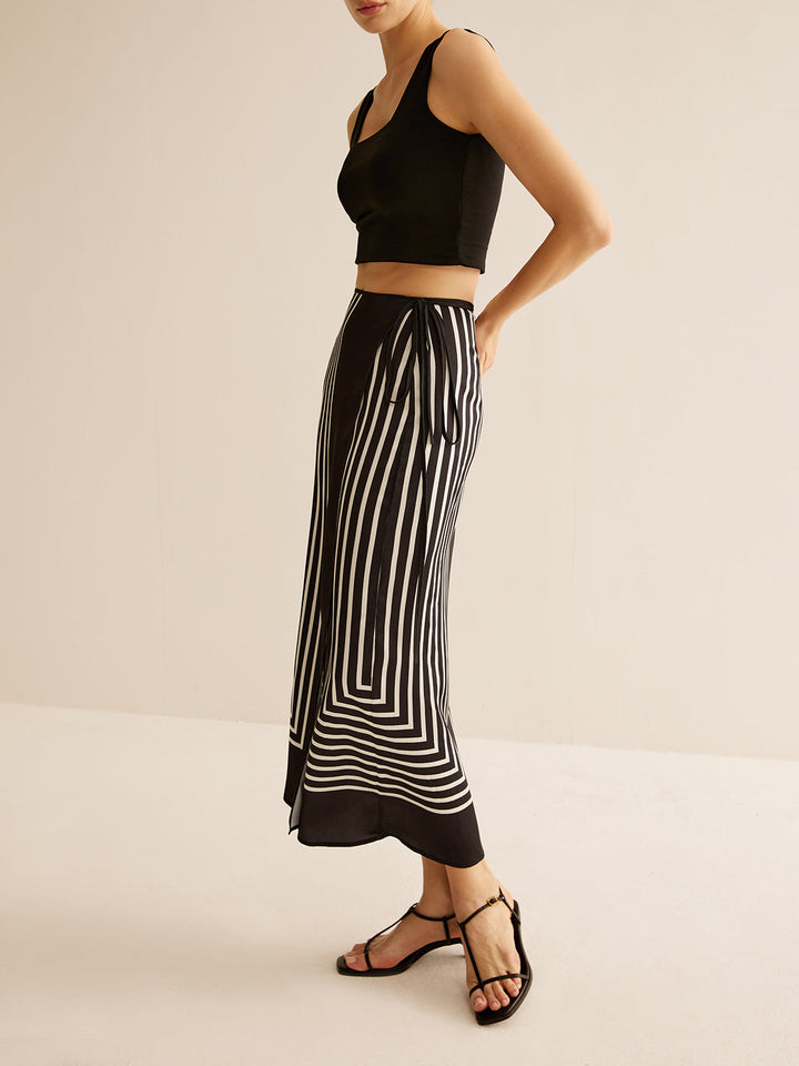 Valantomode | Striped Maxi Skirt for Effortless Style and Comfort