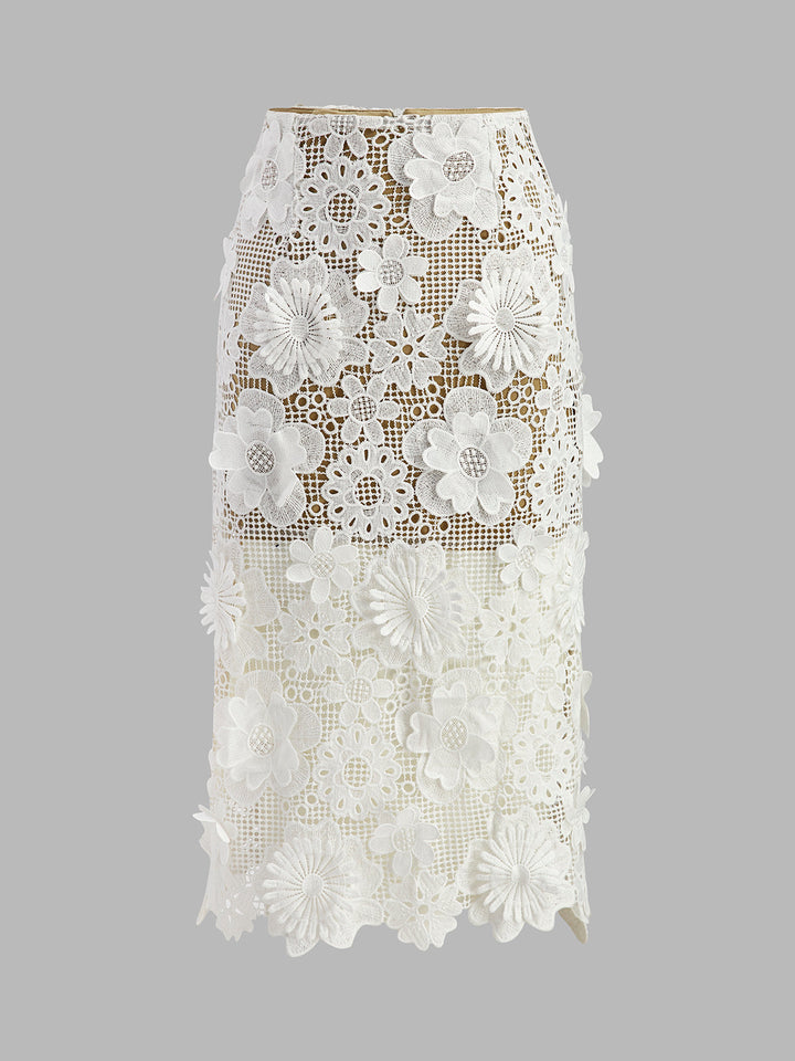 Valantomode | Chic Lace Skirt Set for Effortless Elegance