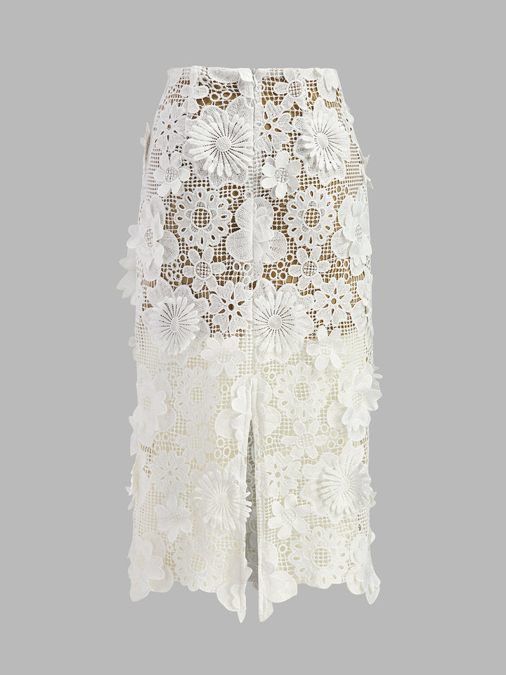 Valantomode | Chic Lace Skirt Set for Effortless Elegance