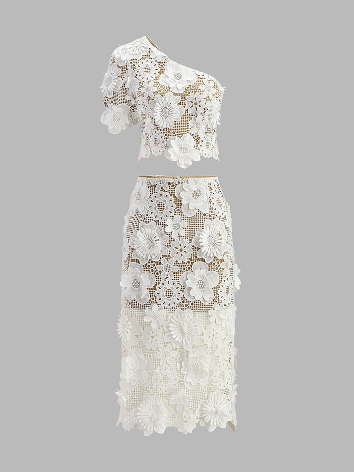 Valantomode | Chic Lace Skirt Set for Effortless Elegance