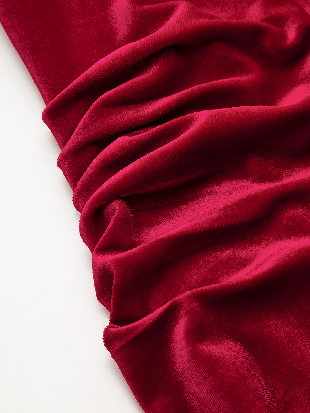 Valantomode | Luxe Velvet Ruched Sleeveless Mock Neck Dress