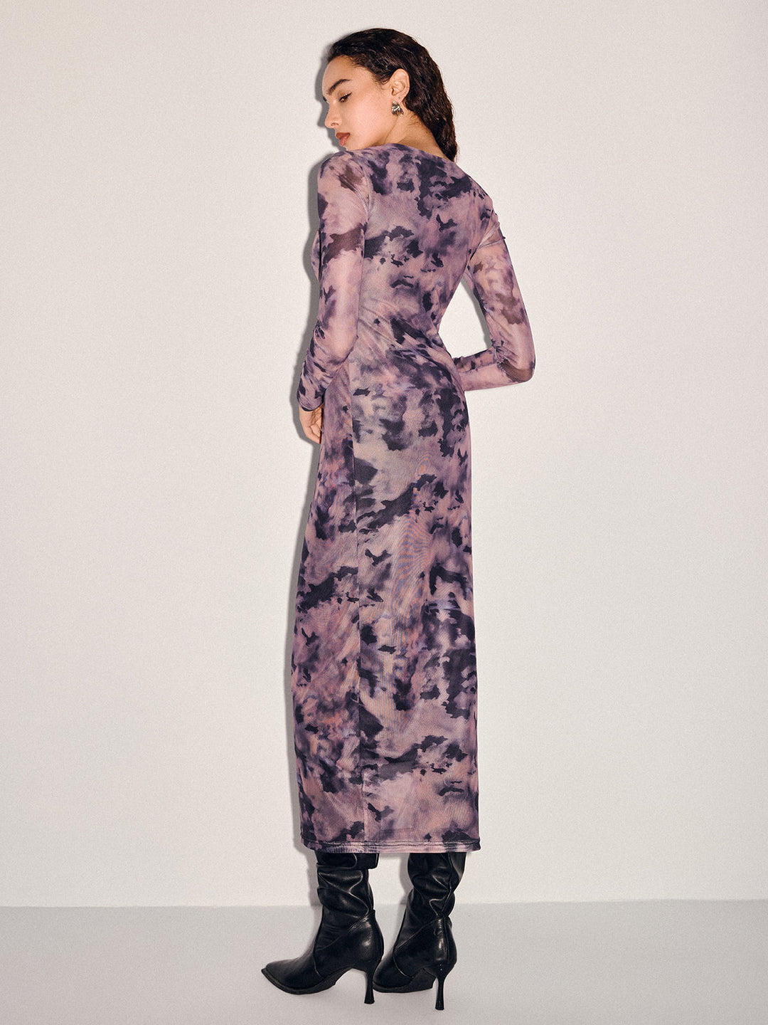 Valantomode | Boho Tie-Dye Sheer Maxi Dress for Effortless Style