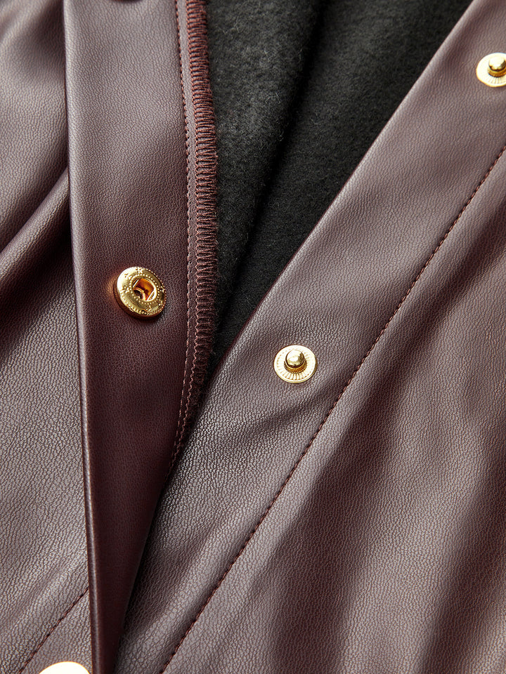 Valantomode | Chic Belted Faux Leather Shirt Dress for Effortless Style