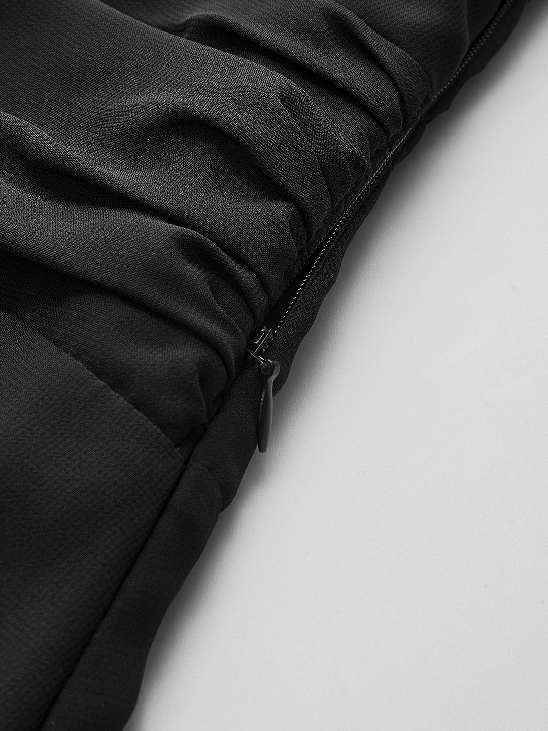Valantomode | Elegant Ruched V-Neck Chiffon Maxi Dress with Long Sleeves