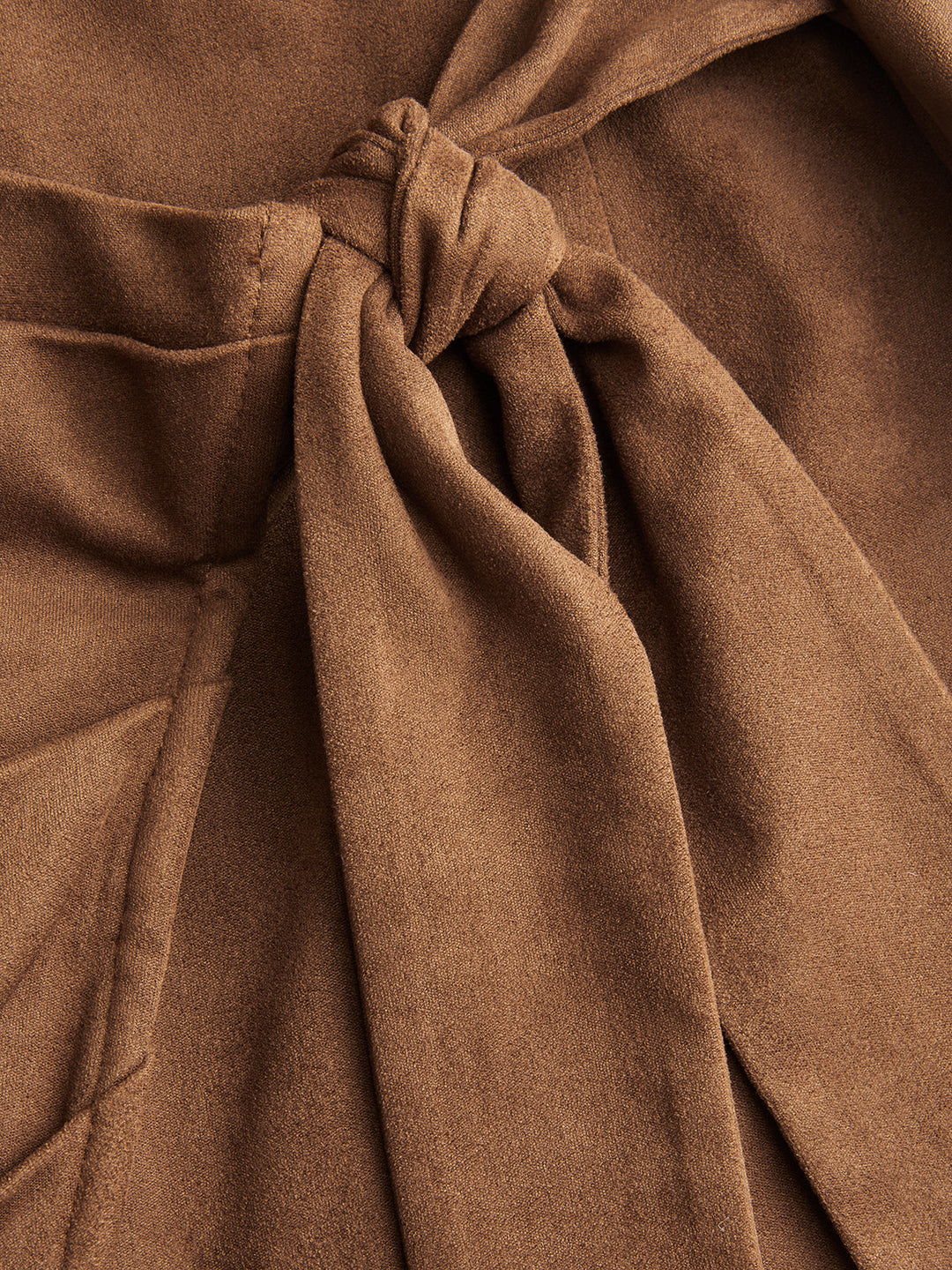 Valantomode | Chic Tie-Waist Slit Dress with Faux Leather Panels